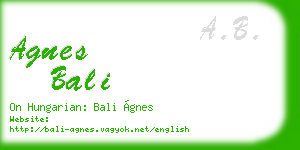 agnes bali business card